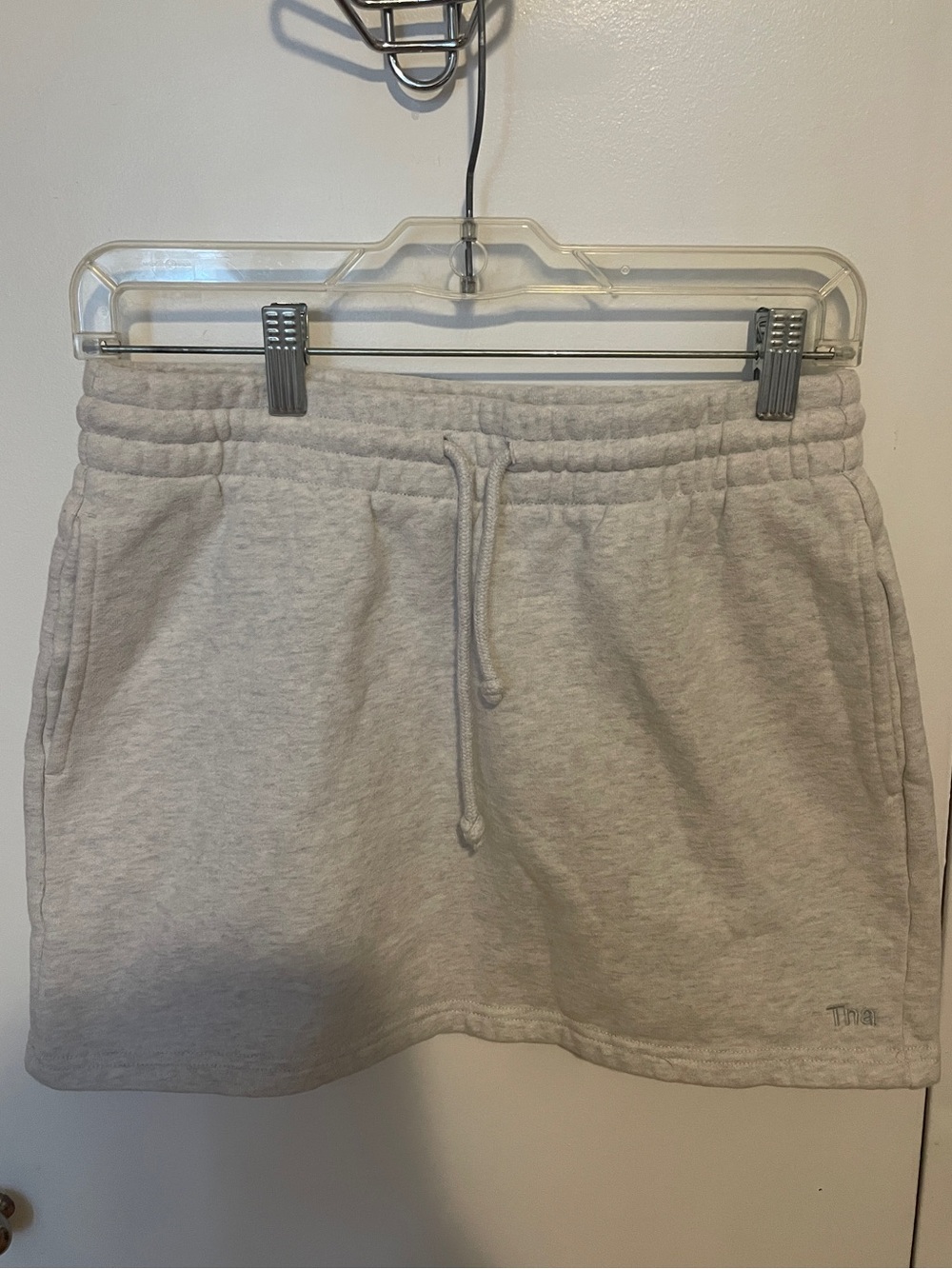 Tna Cozy Fleece Boyfriend Mini Skirt in Heather Chrome.